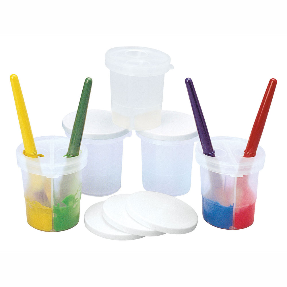 Colorations Paint Cup with Lid and 2 Dividers, Set of 5