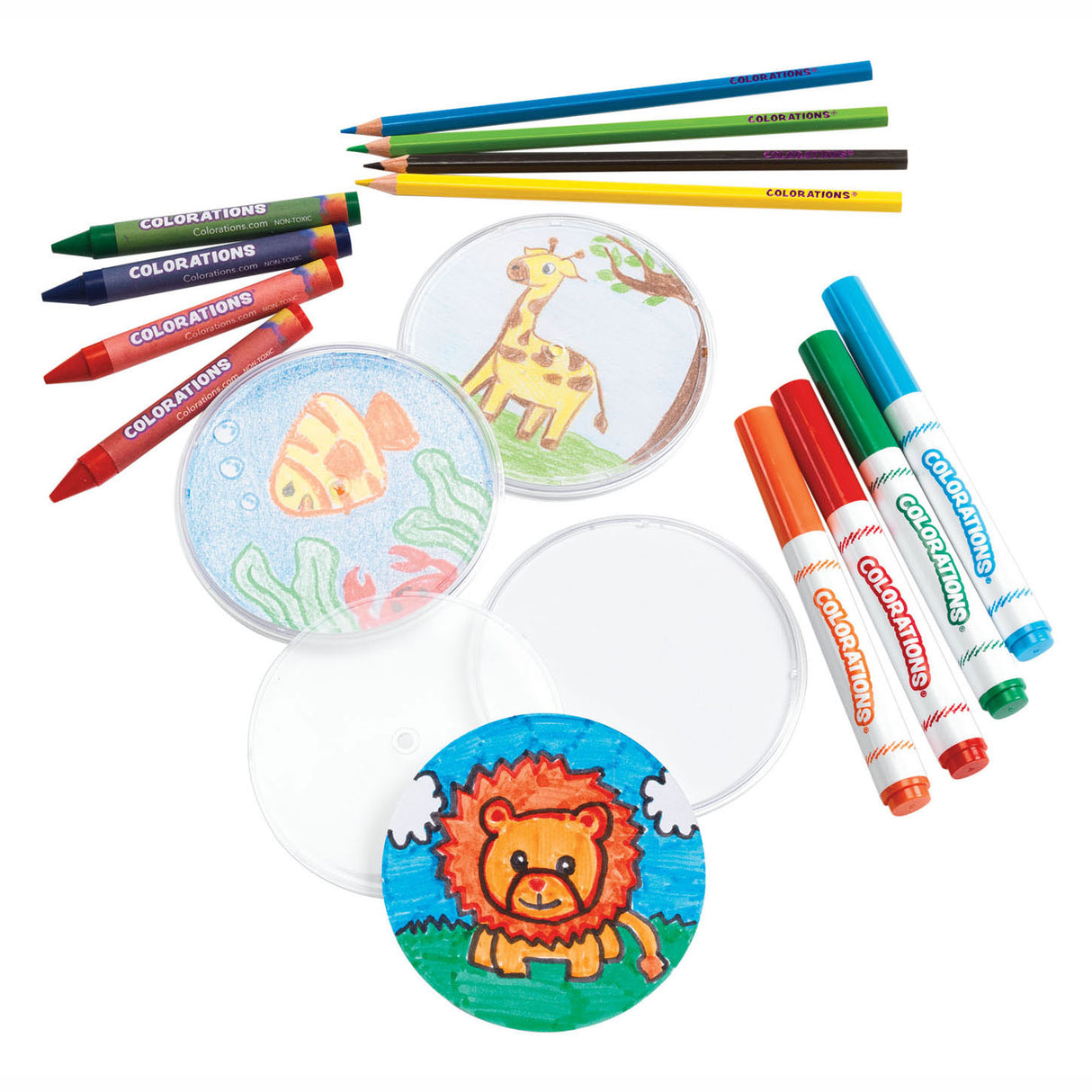 Colorations - Decorate Your Own Transparent Coasters, Set of 12