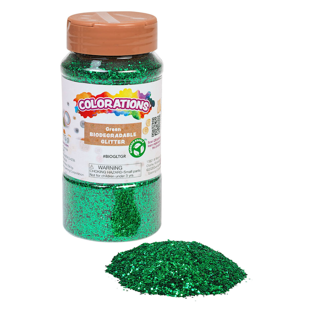Colorations - Organisk nedbrytbar glitter - Grønn, 113 gram