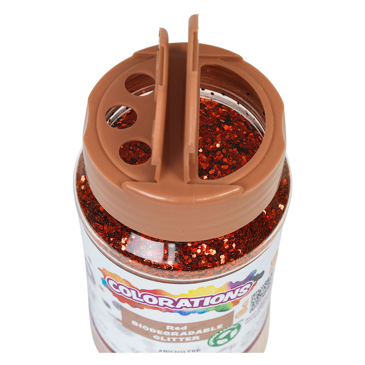 Farger - biologisk nedbrytbart glitter - rødt, 113 gram