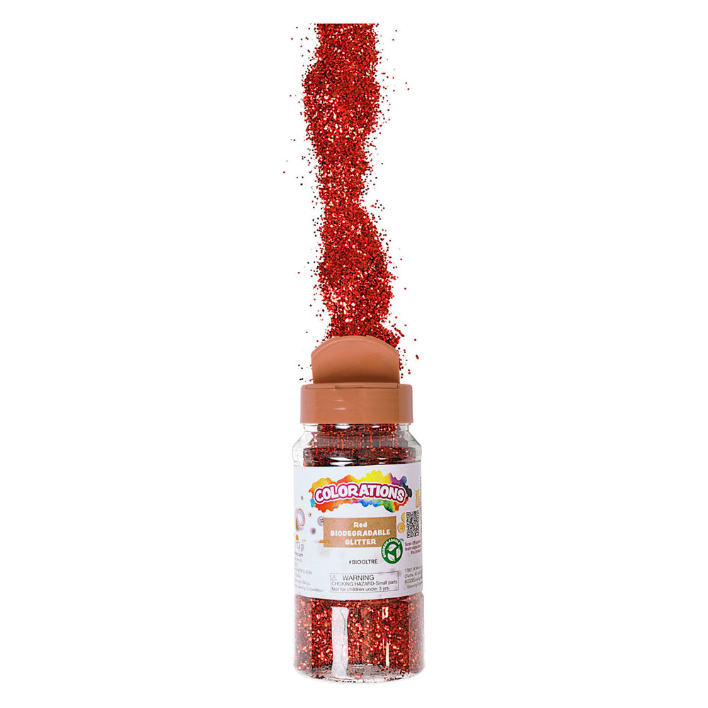 Colorations - Biodegradable Glitter - Red, 113 Grams