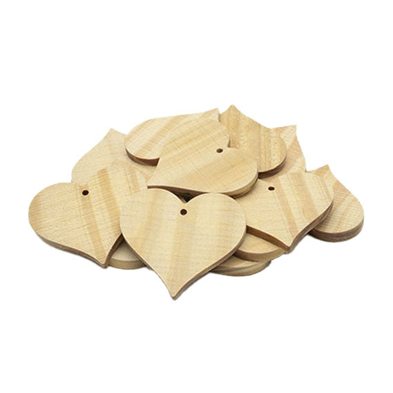 Colorations - large wooden heart ornaments, 20 pcs.