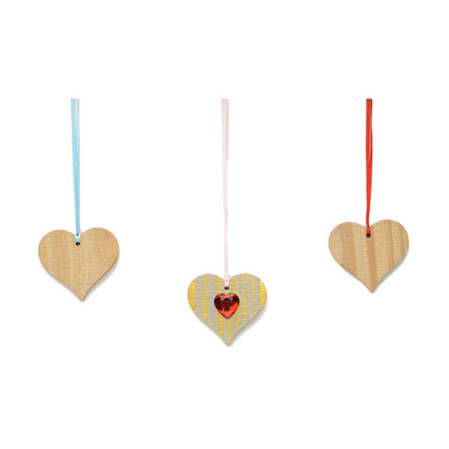 Colorations - large wooden heart ornaments, 20 pcs.