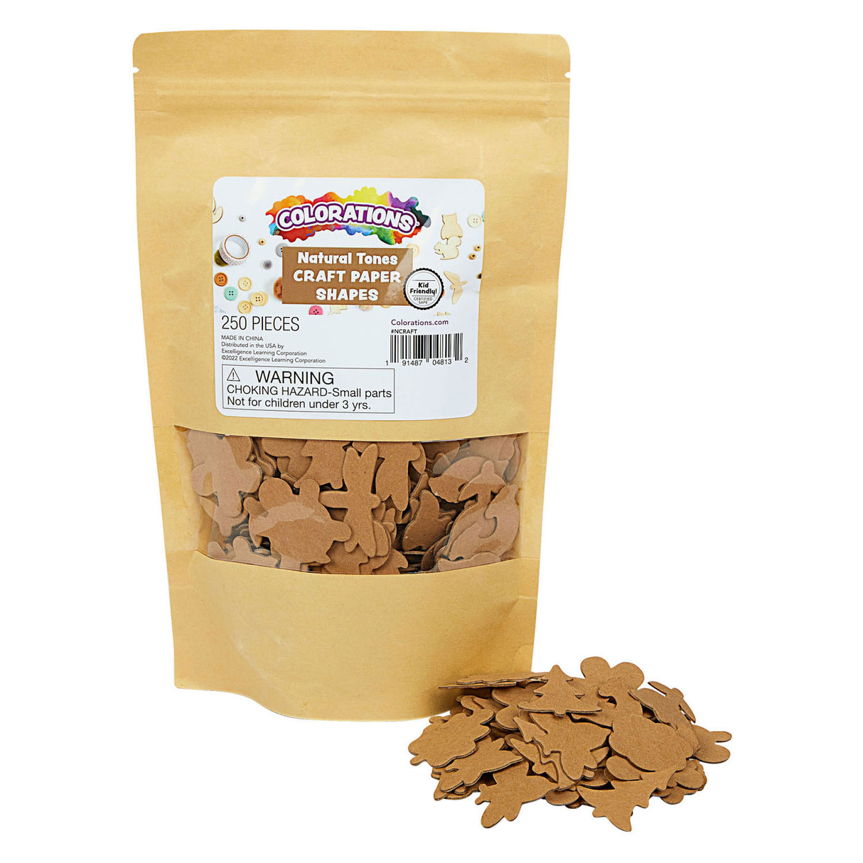 Colorations - paper stickers natural shades, 250 pcs.