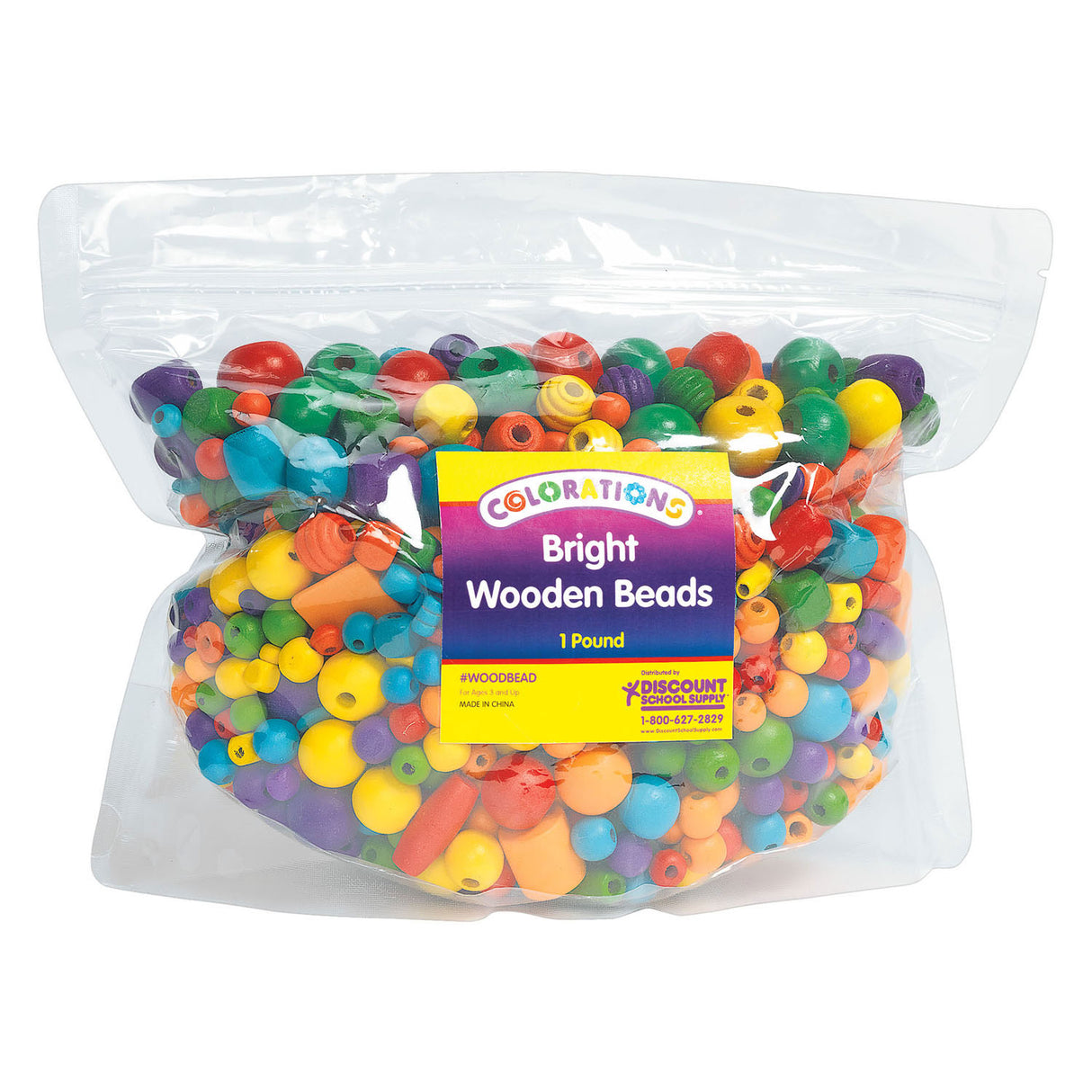 Colorations - clear wooden beads, 450 grams