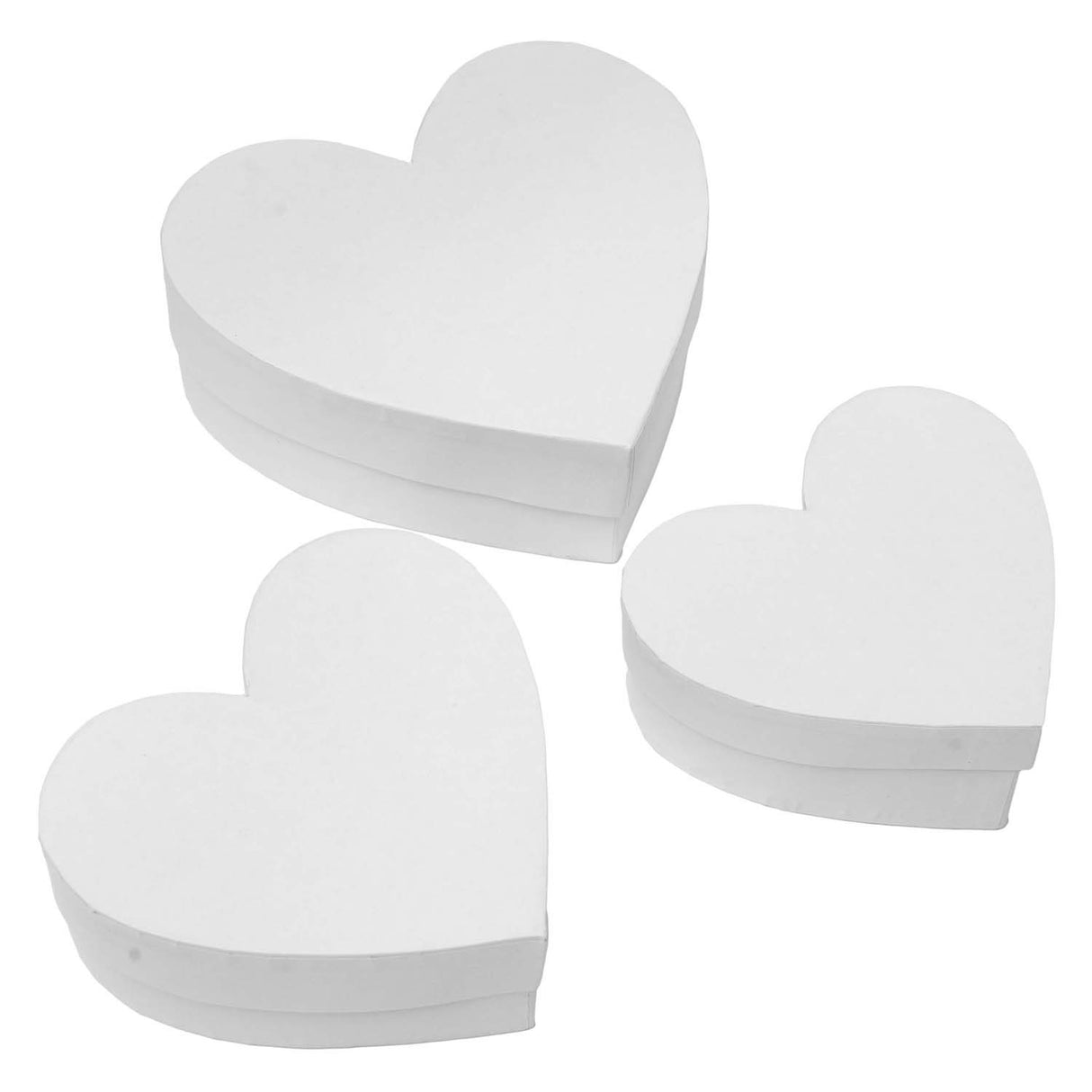 Colorations - paper mache boxes heart shape, 3 pcs.