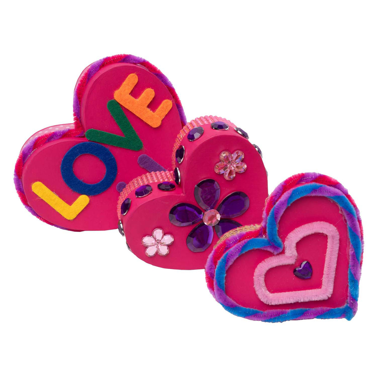 Colorations - paper mache boxes heart shape, 3 pcs.