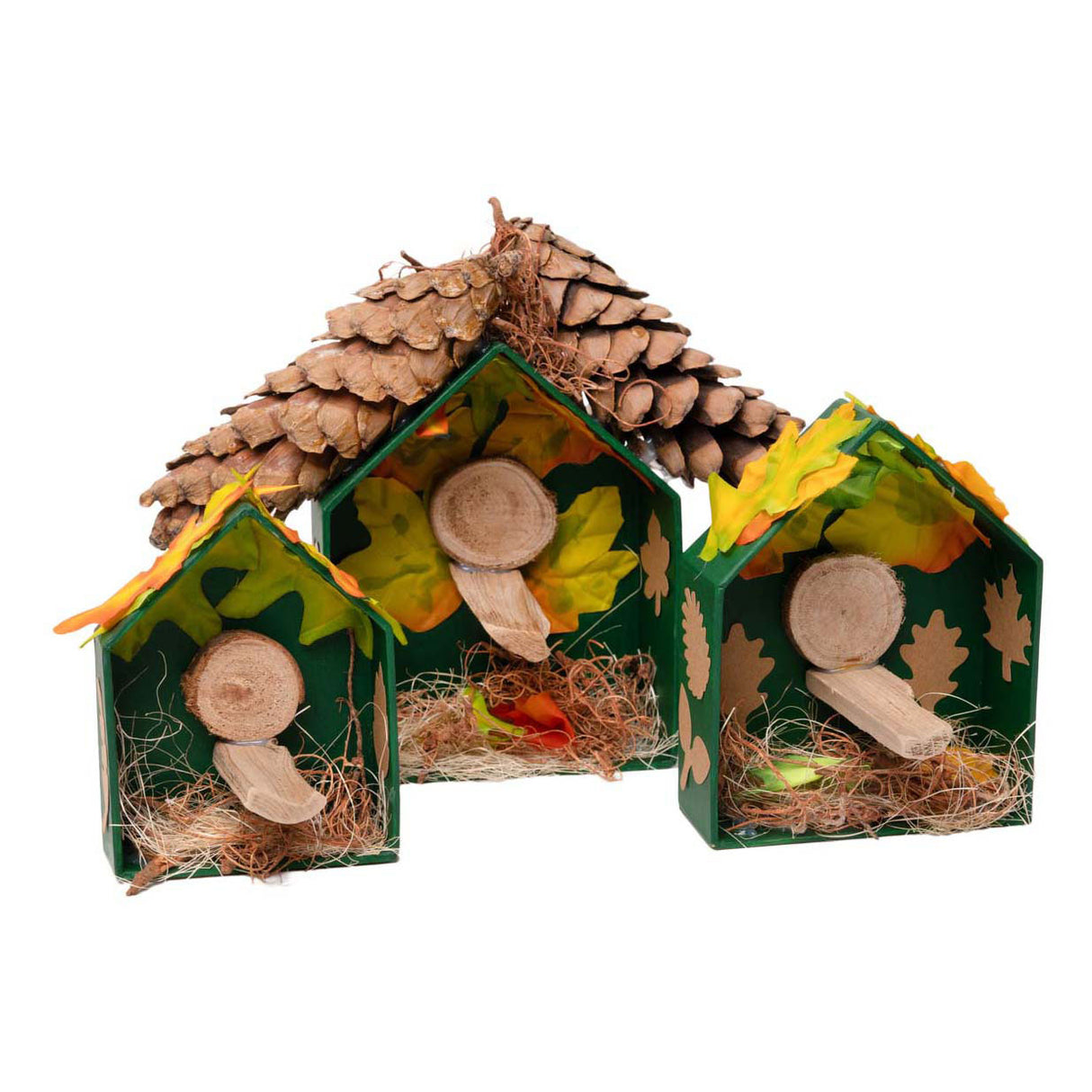 Colorations - papier-mache houses, 3 pcs.