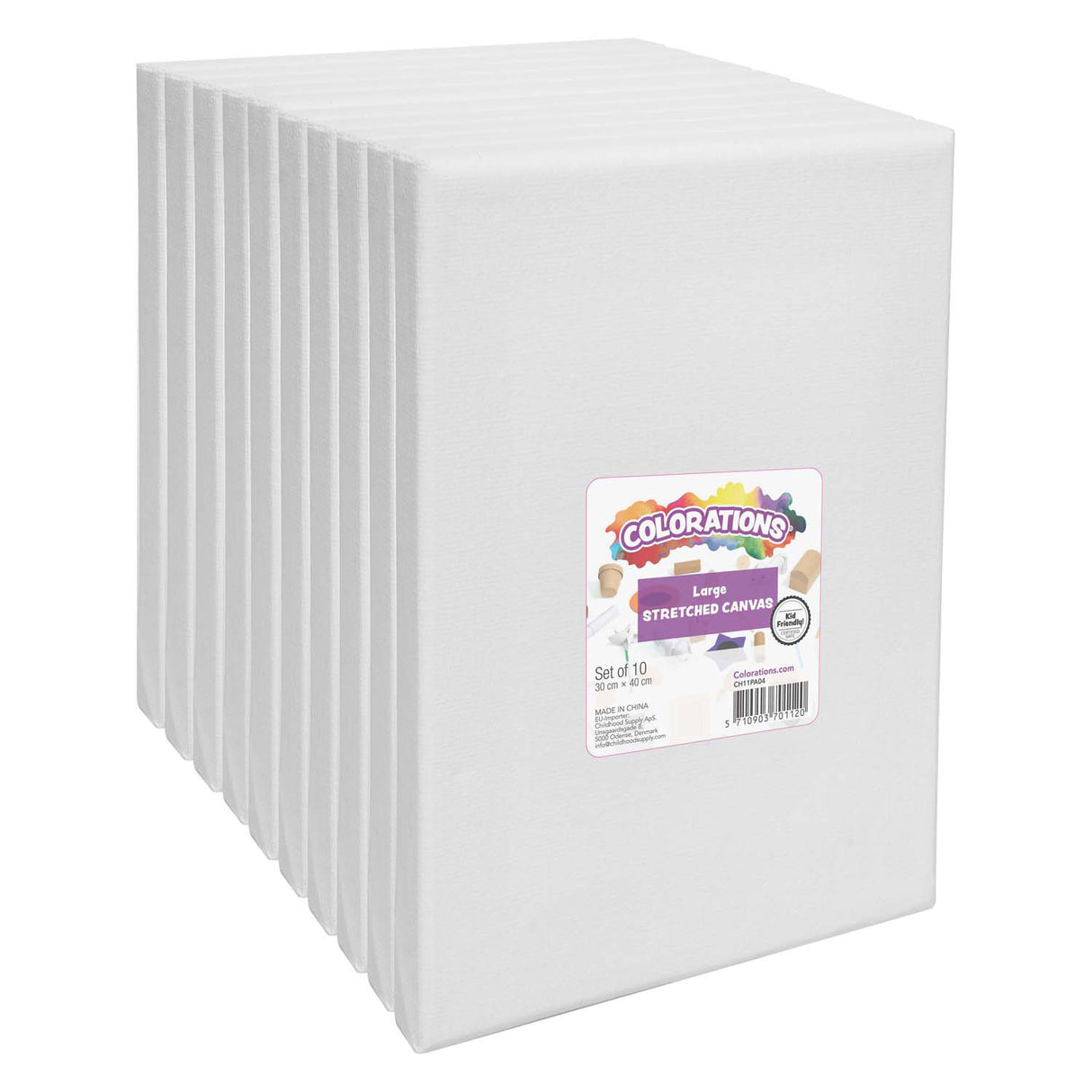 Farvninger - opspændt lærred 30 x 40 cm, 10 stk.