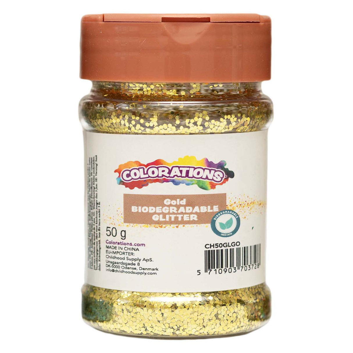 Färgningar - biologiskt nedbrytbart glitterguld - 50g