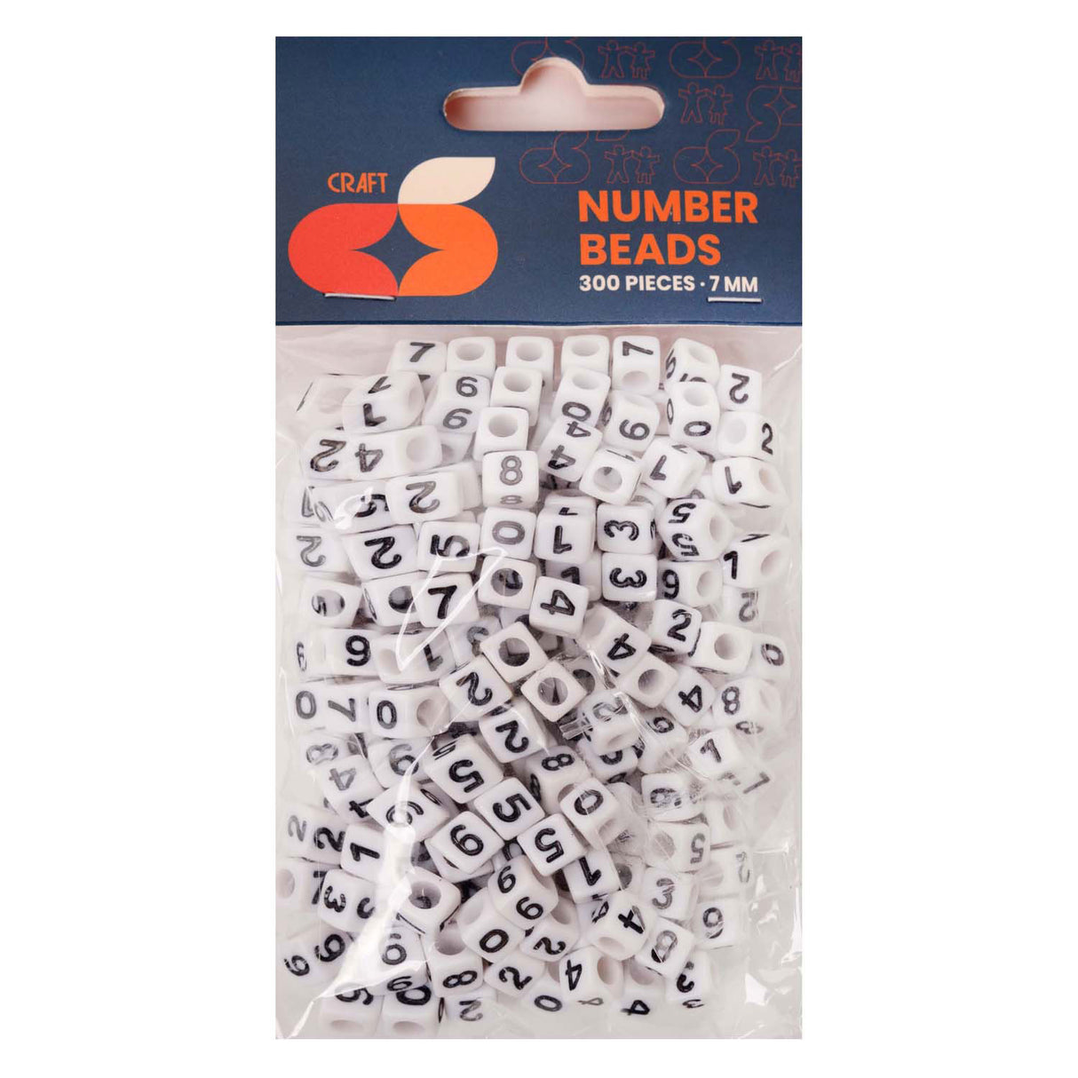 Colorations - number beads, 7mm, 300pcs.