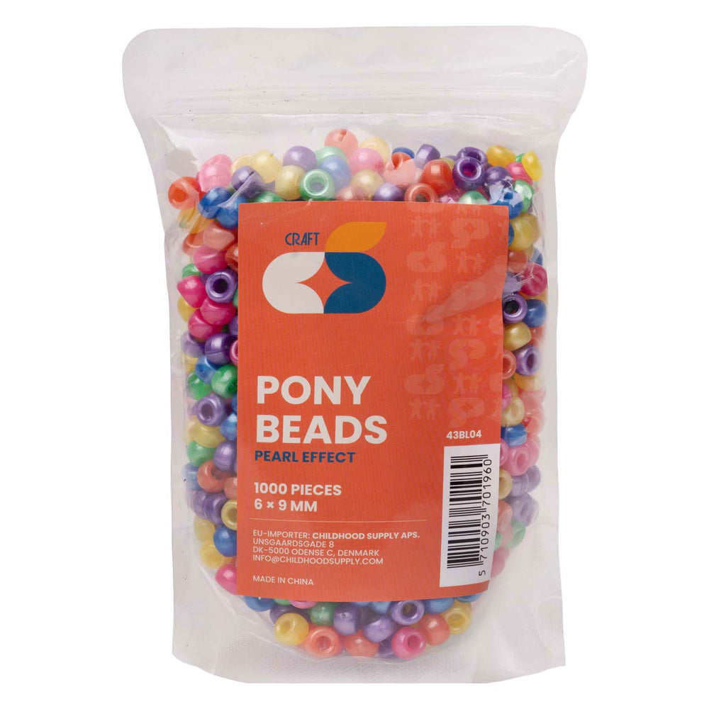 Colorations - pony beads pearlescent effect 6x9 mm, 1000 pcs.