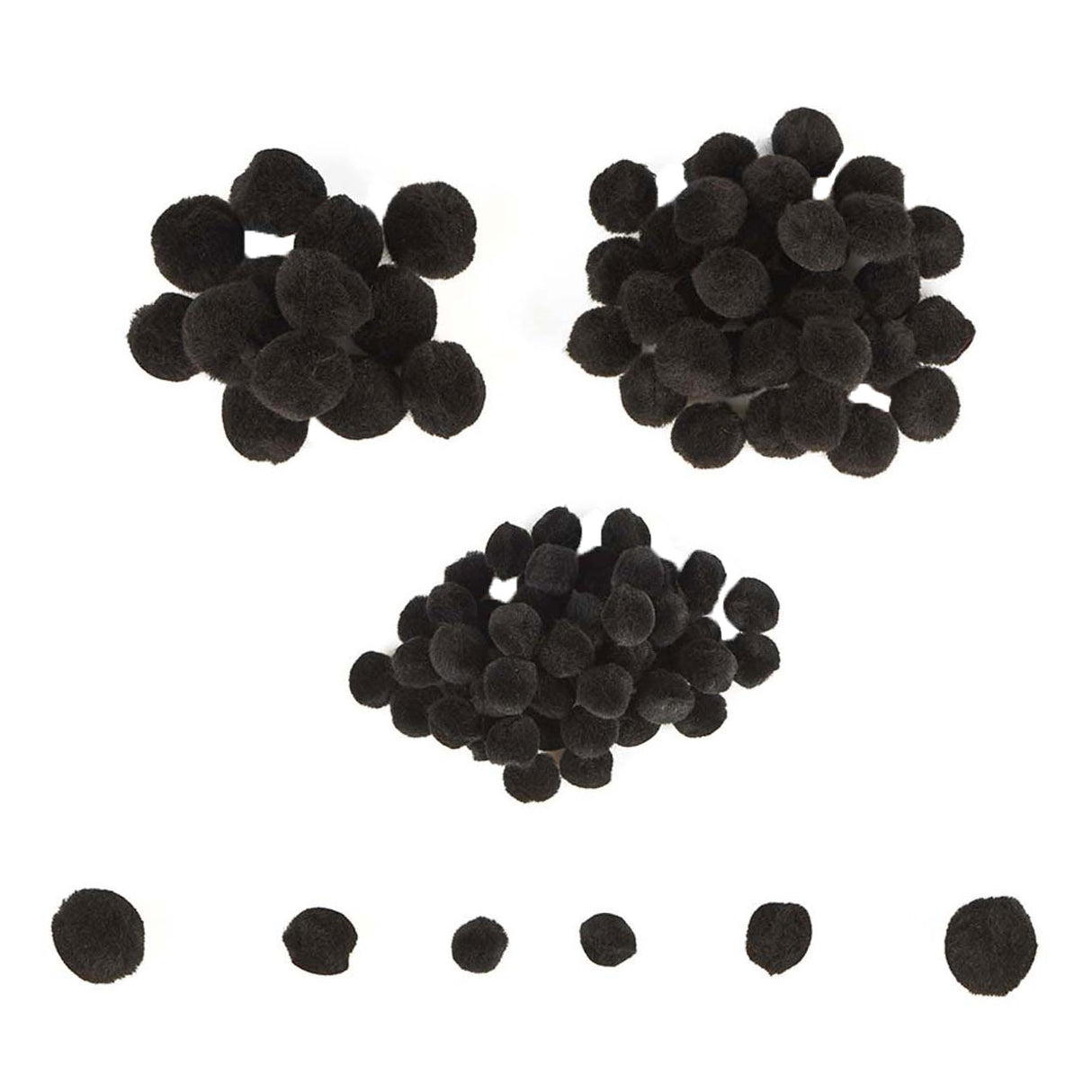 Colorations - mini pompoms black, 100 pcs.