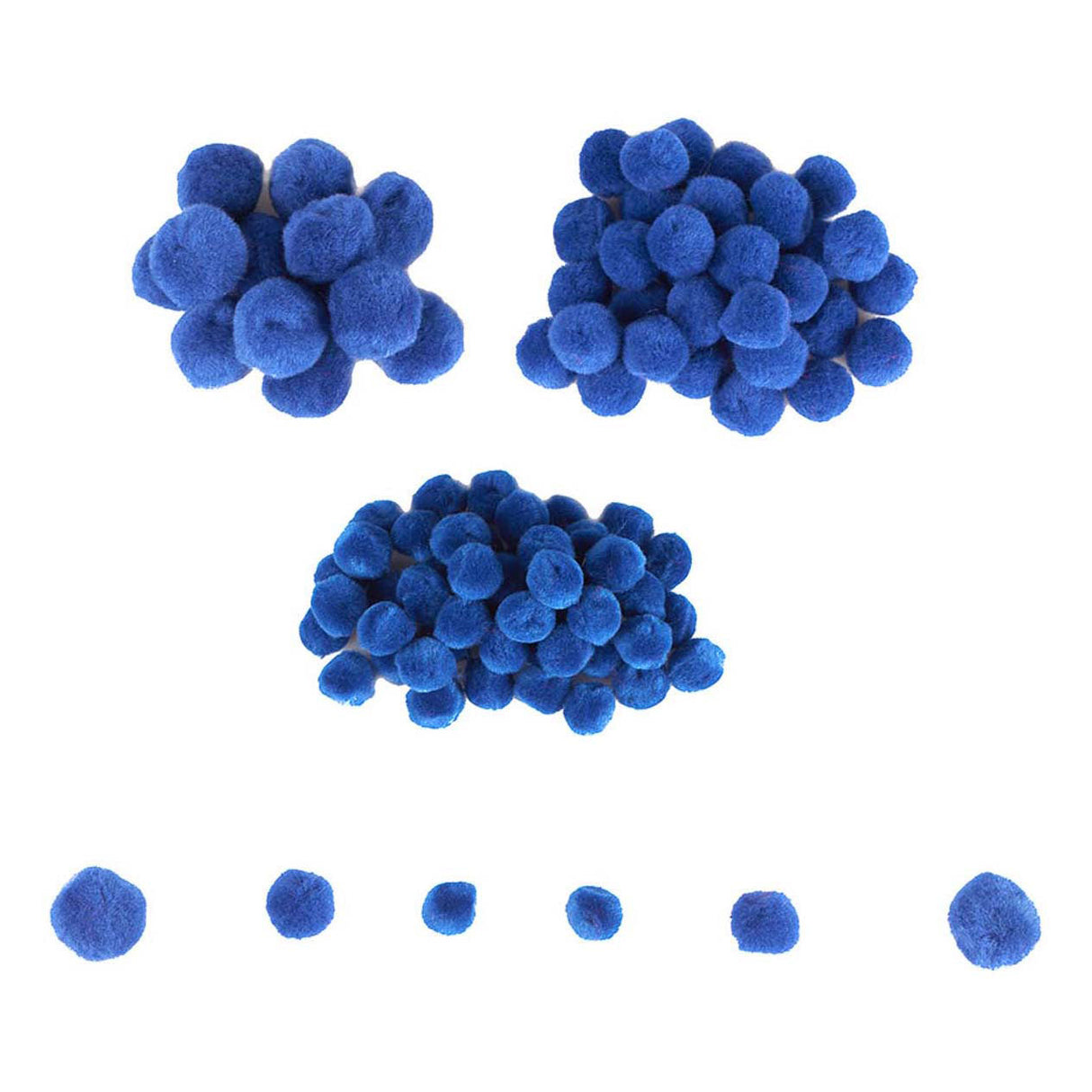 Colorations - mini pompoms blue, 100 pcs.