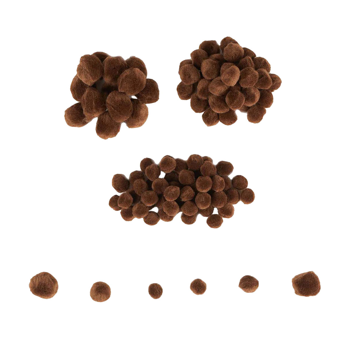 Colorations - mini pompoms brown, 100 pcs.
