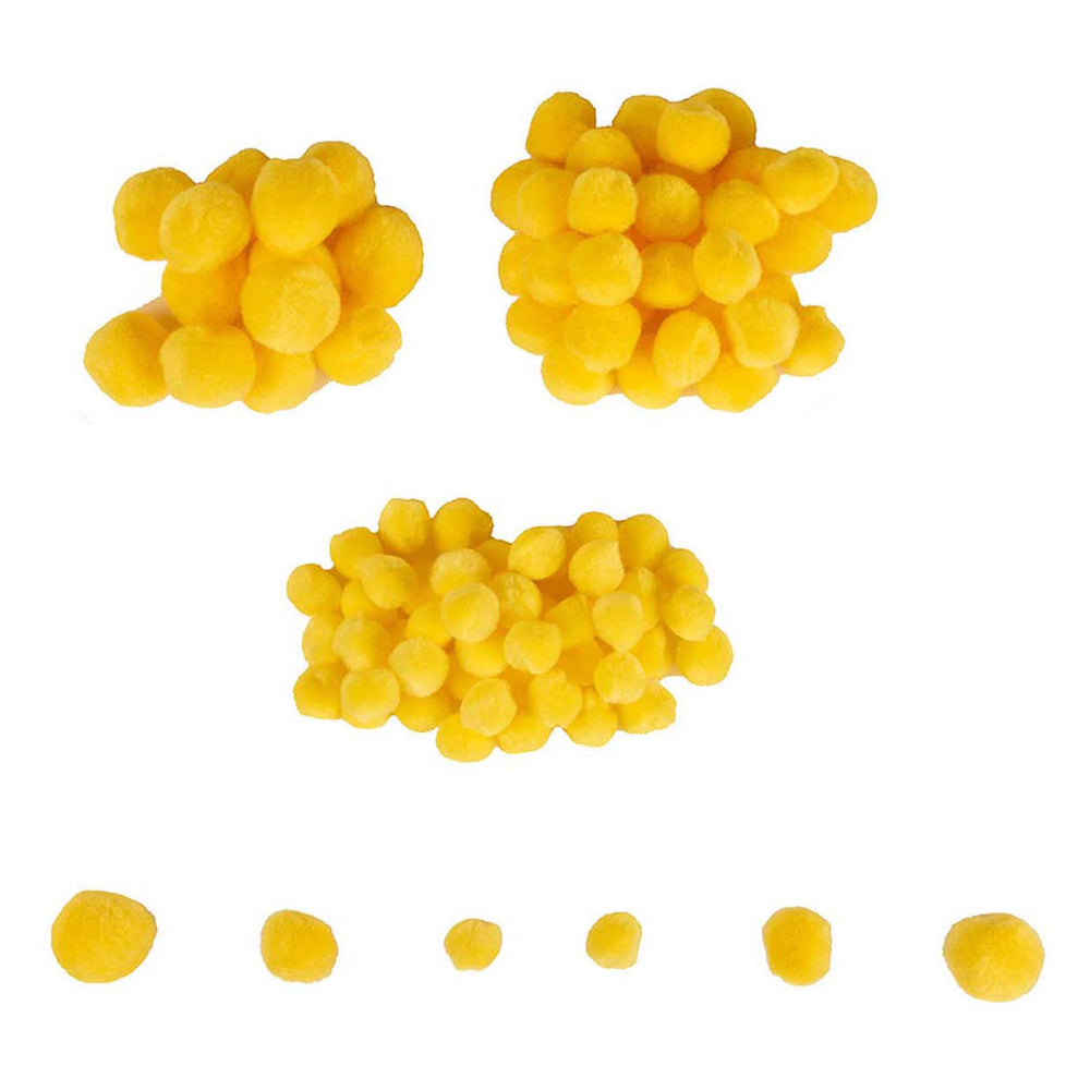 Colorations - mini pompoms yellow, 100 pcs.