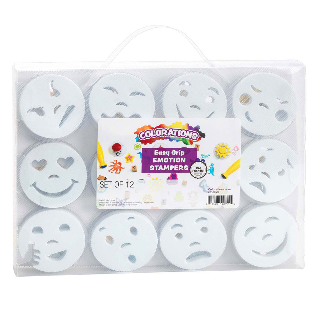 Colorations - easy grip emotion stamps, 12 pcs.