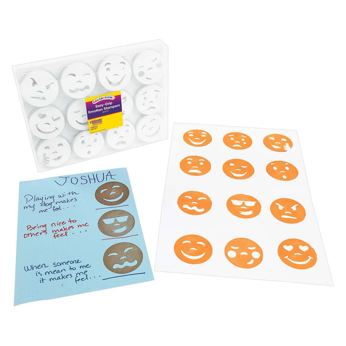 Colorations - easy grip emotion stamps, 12 pcs.