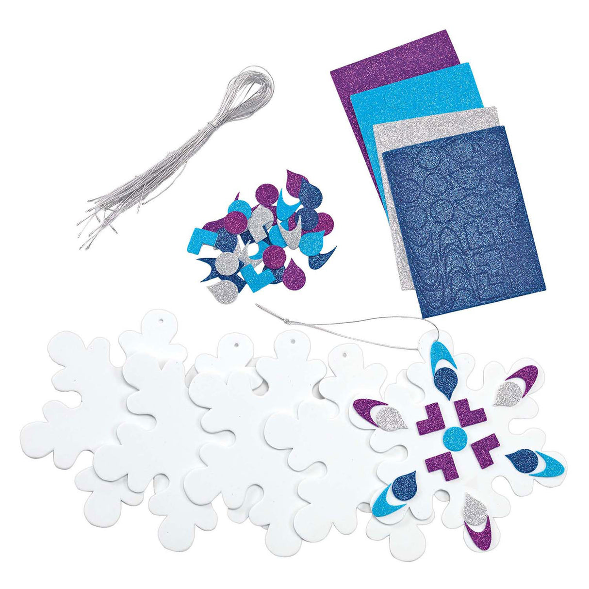 Colorations - foam snowflake ornaments, 24st.
