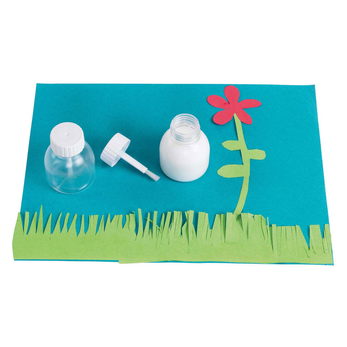 Colorations - reusable glue pots with brushes, 12 pcs.