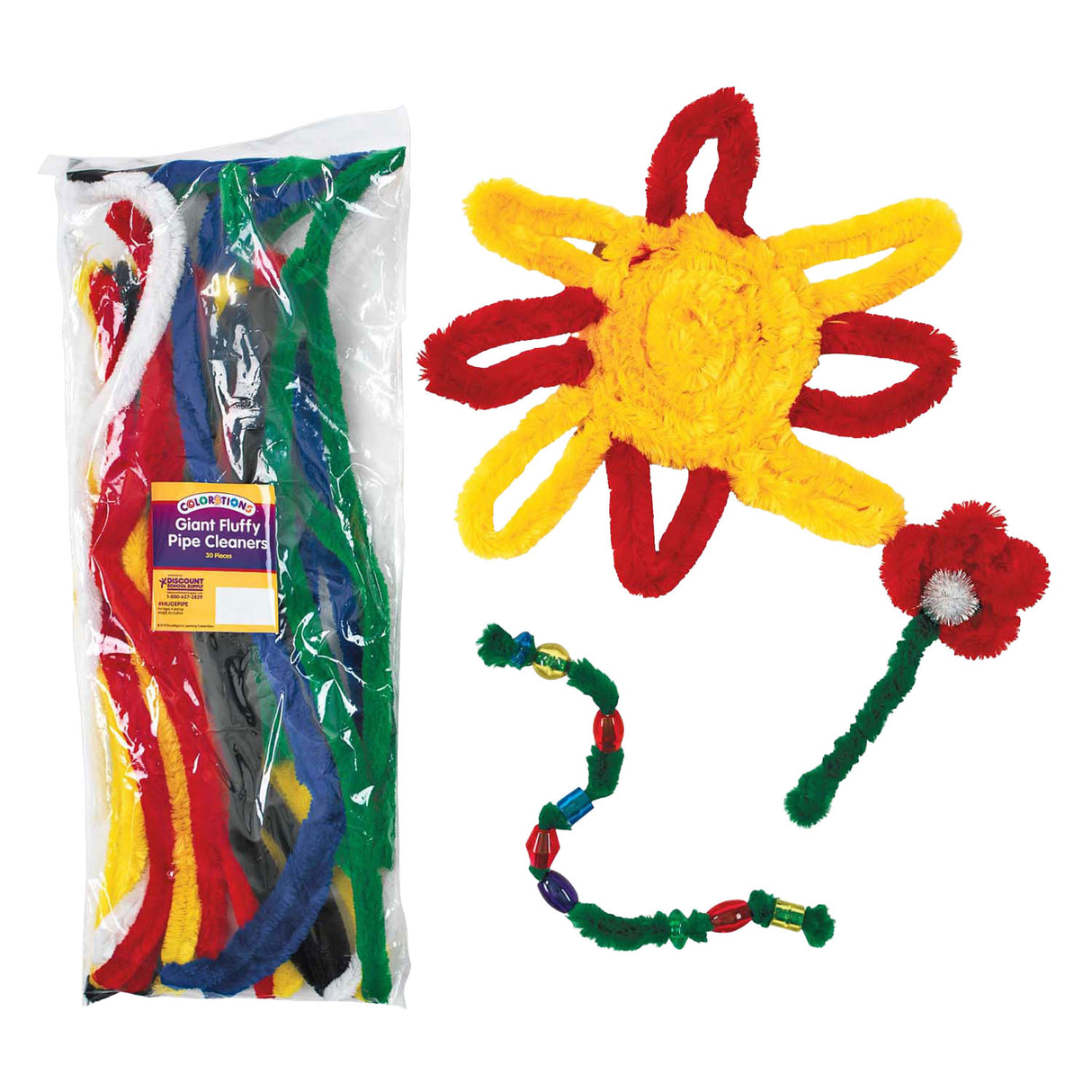 Dathúcháin - snáitheanna móra chenille clúmhach, 30 ríomhaire.