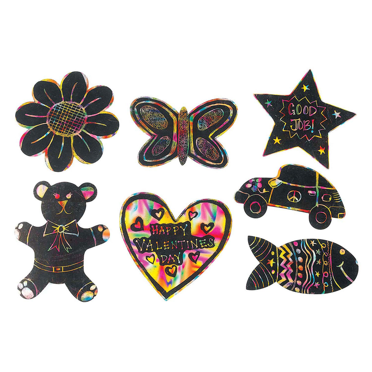 Colorations - scratch figure shapes, 98 pcs.