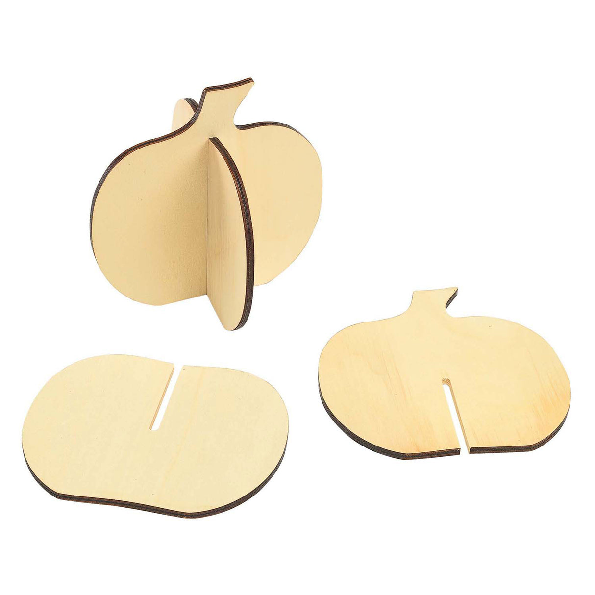 Colorations - build your own 3d wooden pumpkin, 6pcs.