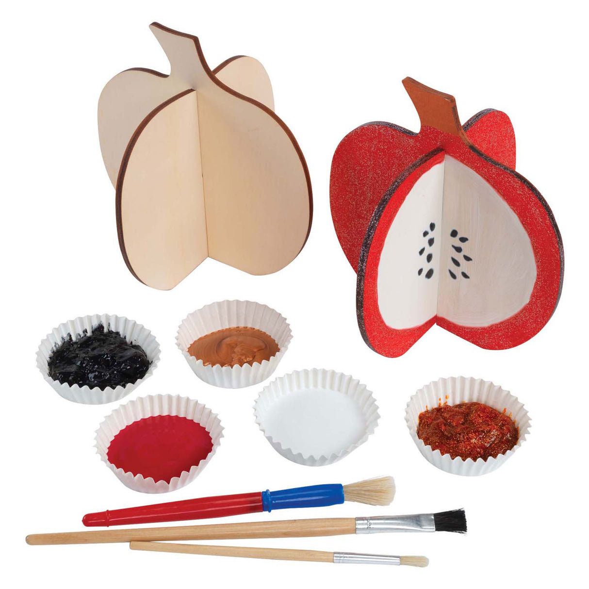 Colorations - build your own 3d wooden pumpkin, 6pcs.