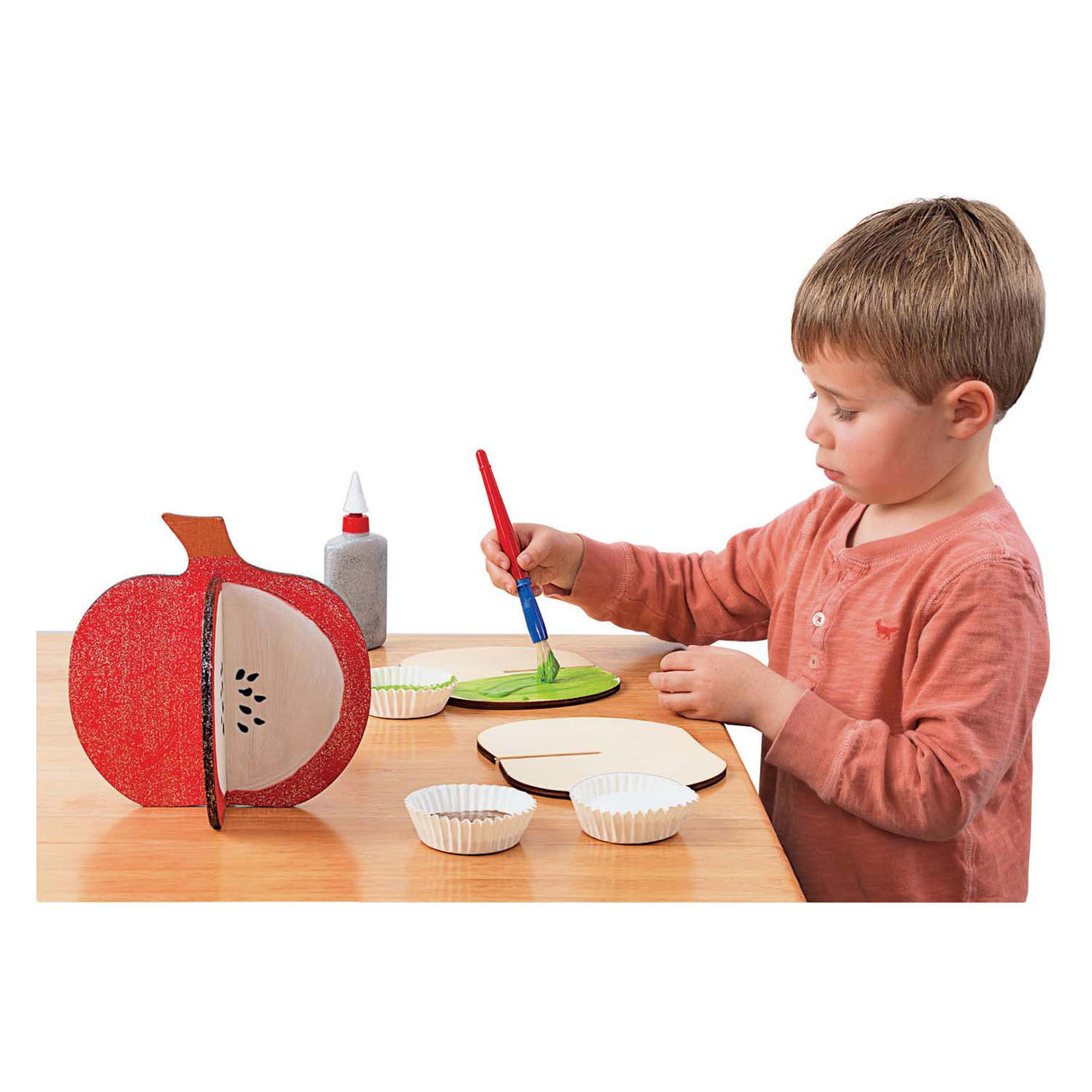 Colorations - build your own 3d wooden pumpkin, 6pcs.