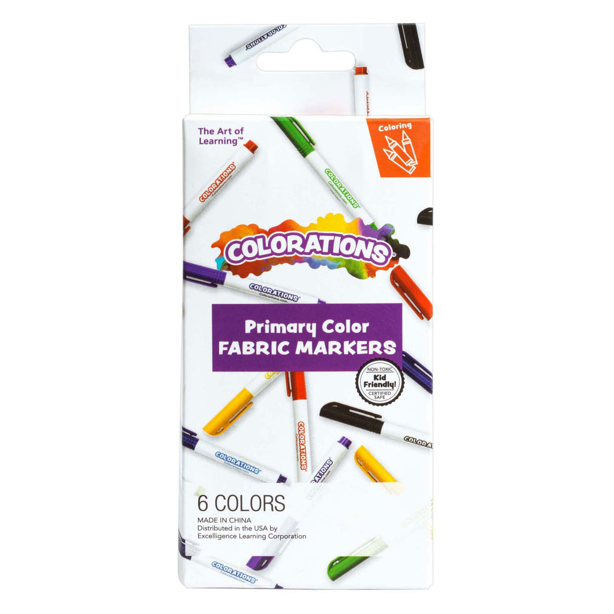 Colorations - textile markers primary colors - 6 colors