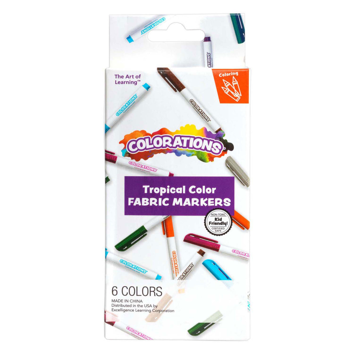 Colorations - fabric markers tropical colors - 6 colors