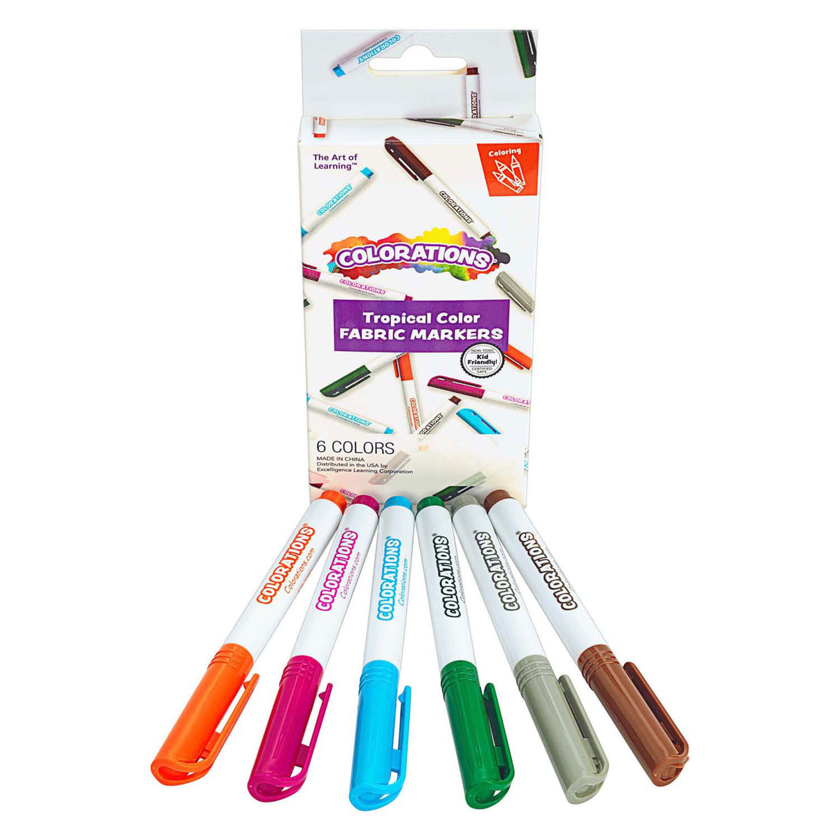 Színezések - textil markerek trópusi színek - 6 szín