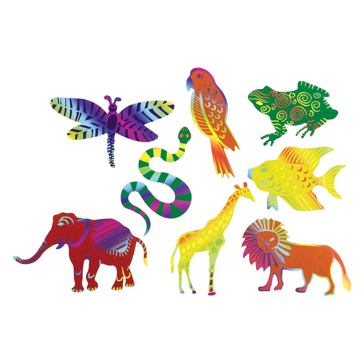 Värit - raaputusfiguurit eläinten muodot - 48 kpl.