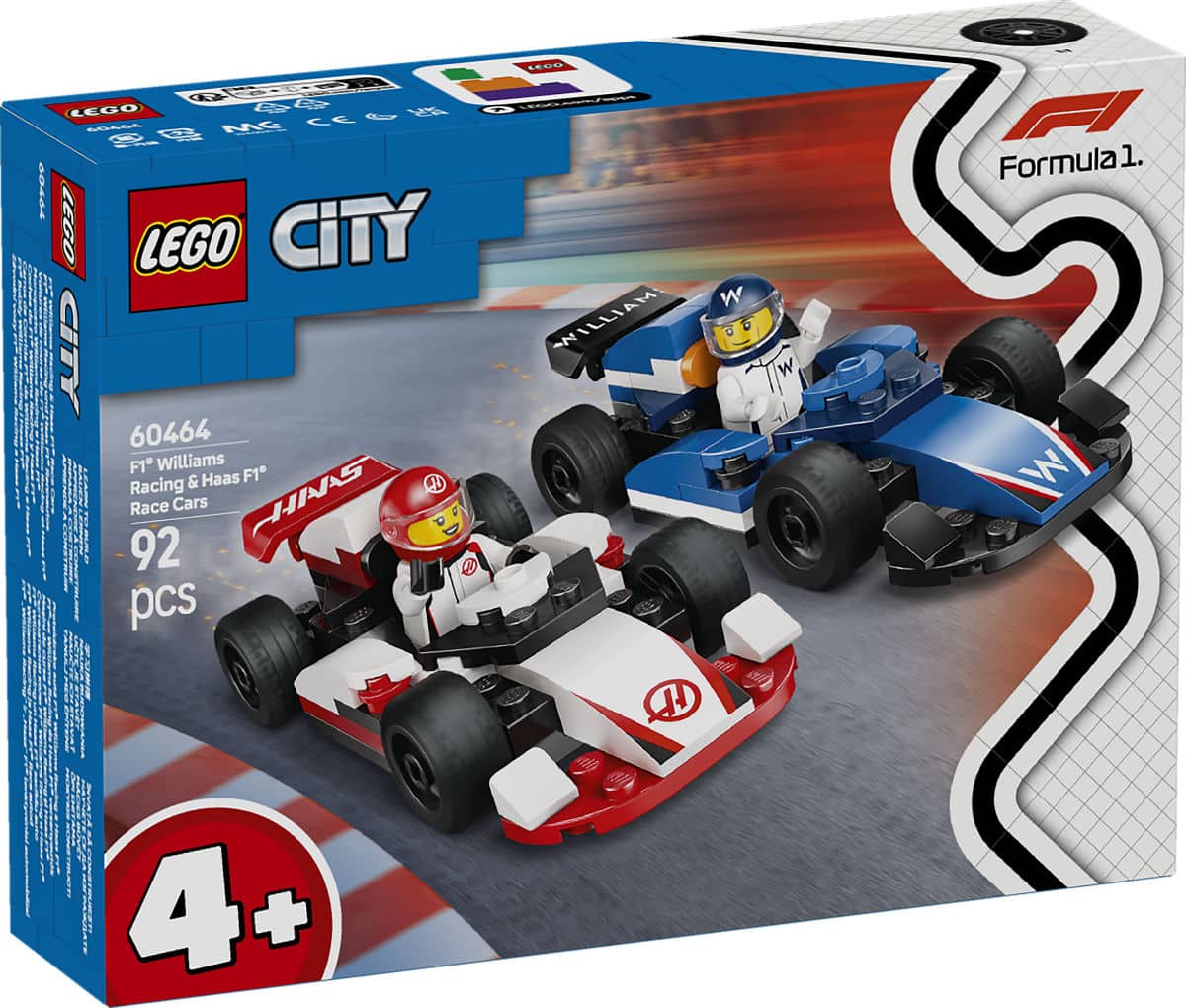 Lego city 60464 f1 williams racing and hare f1 racing cars