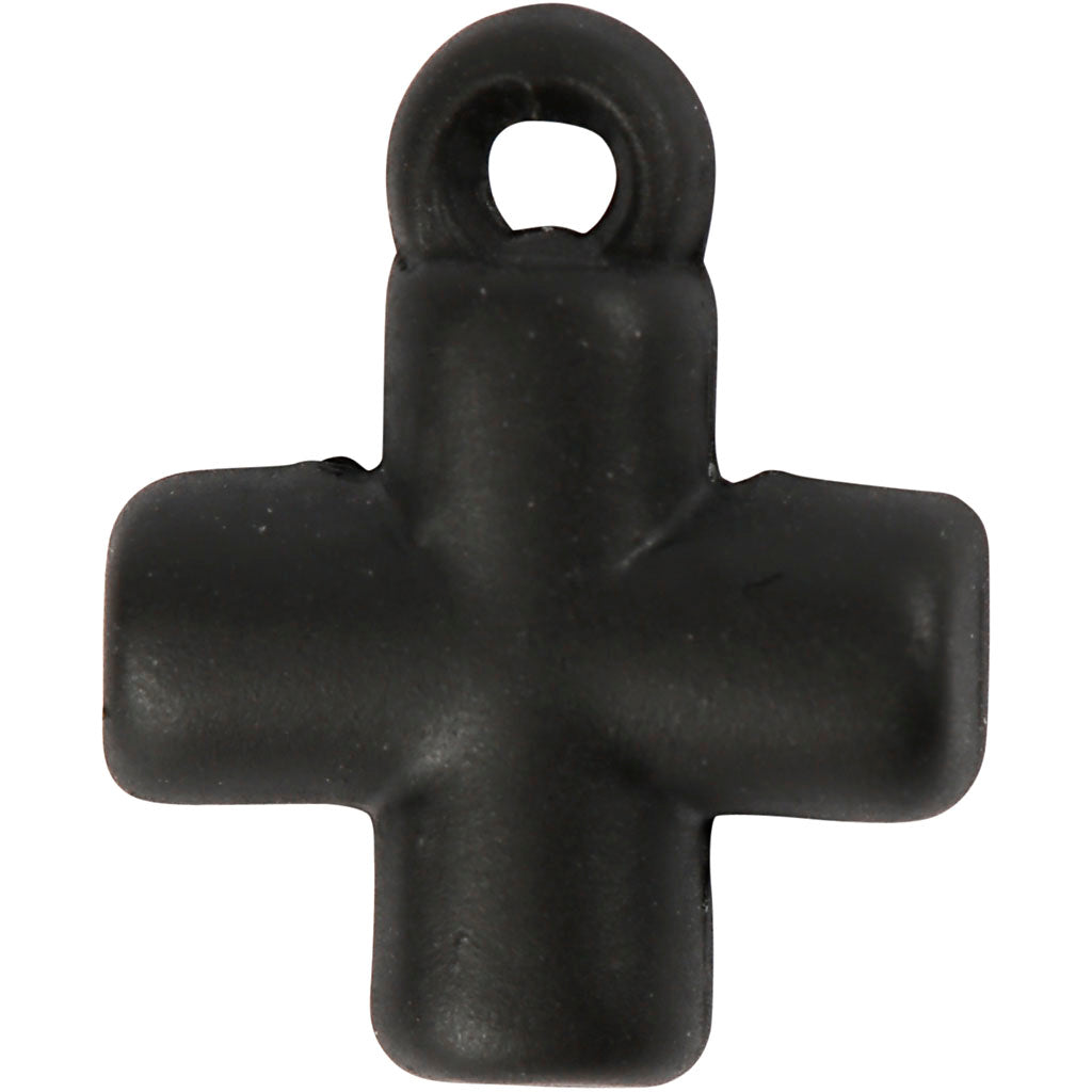 Creativ company cross, size 10x10 mm, hole size 1.5 mm, black, 4 pieces in a box
