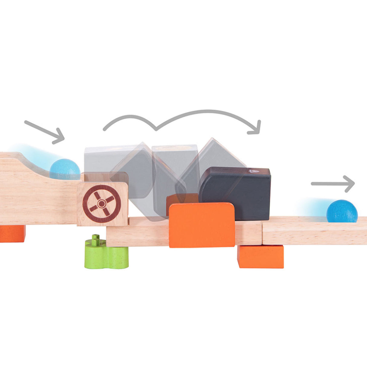 Klappbare Kugelbahn aus Holz von Wonderworld