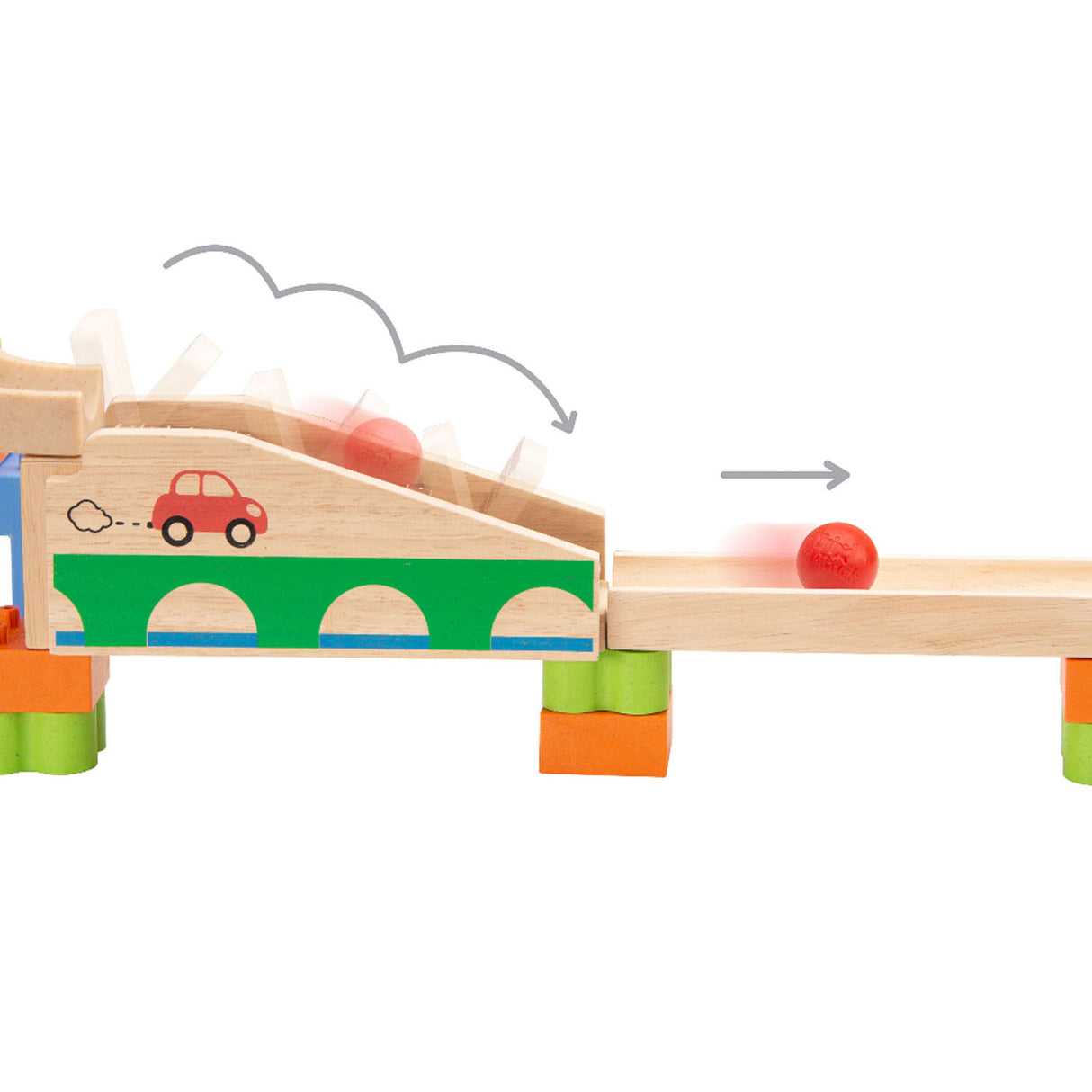 Wonderworld Holz-Marmorbahn-Boost-Up-Bahn