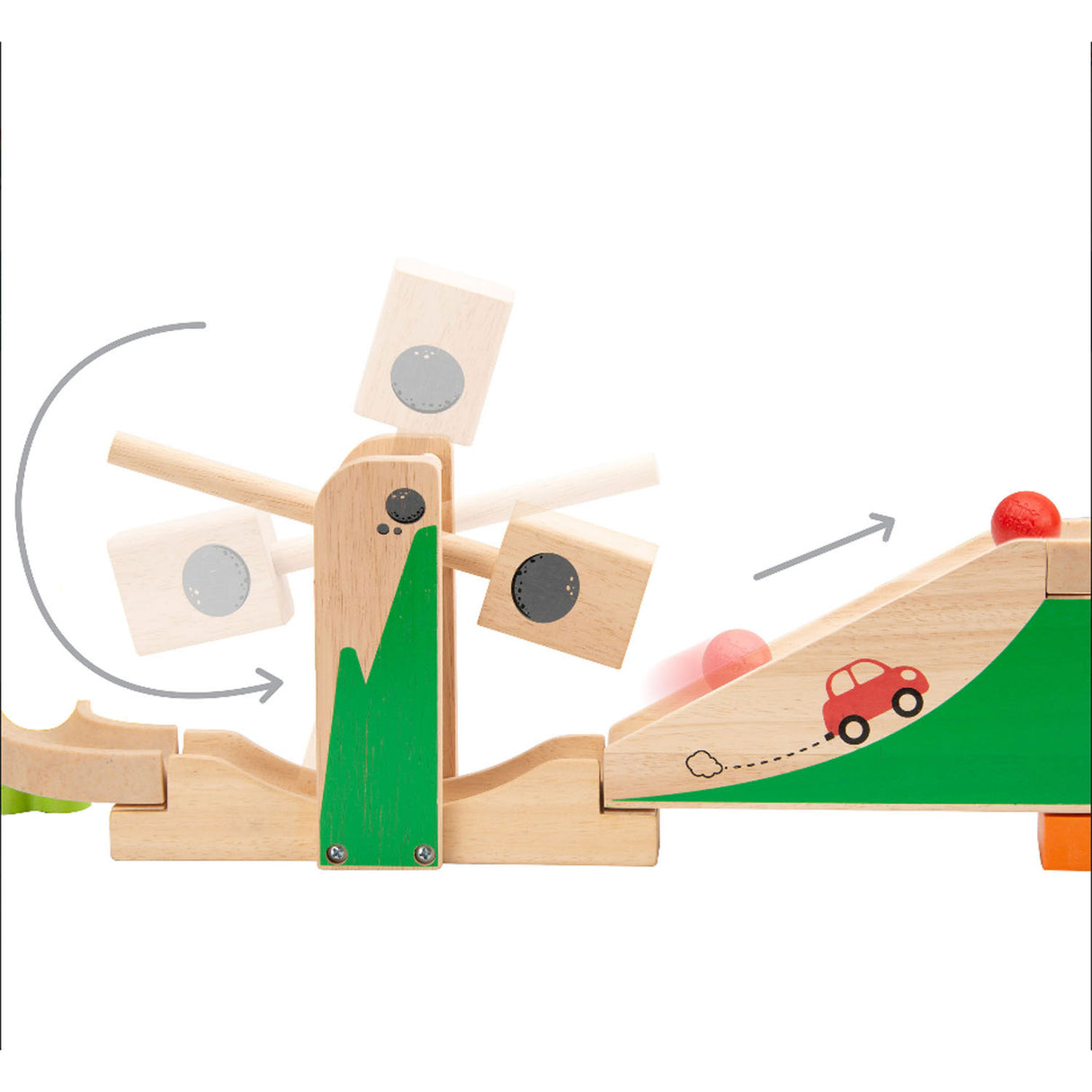 Wonderworld Holz-Marmorbahn-Boost-Up-Bahn