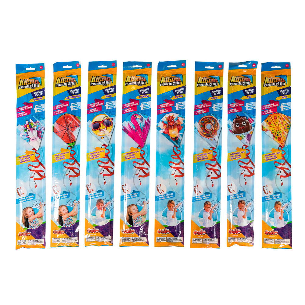 Kites ready 2 fly - theme kites diamond display, 24 pcs.