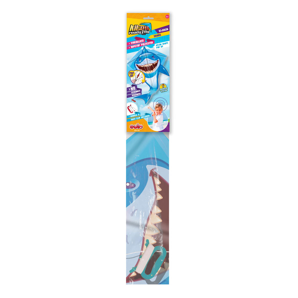 Kites Ready 2 Fly - Pop -up Nylon Vlieger Shark