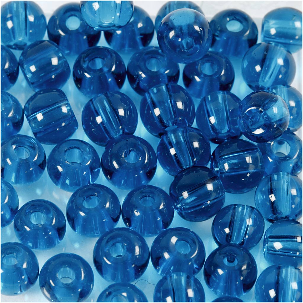Creativ company glass beads, d 4 mm, hole size 1 mm, turquoise, 45 pieces 1 box