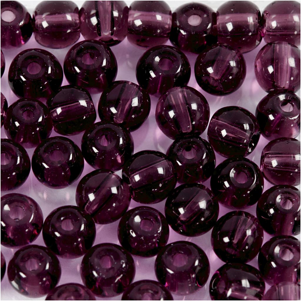 Creativ company glass beads, d 4 mm, hole size 1 mm, purple, 45 pieces 1 box