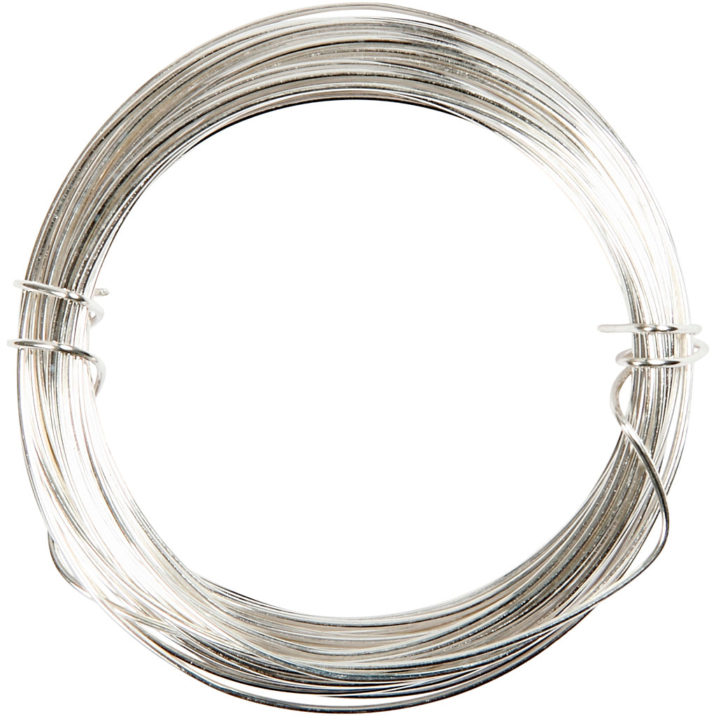 Creativ company silver-plated wire, thickness 0.8 mm, silver-plated, 6 m 1 roll