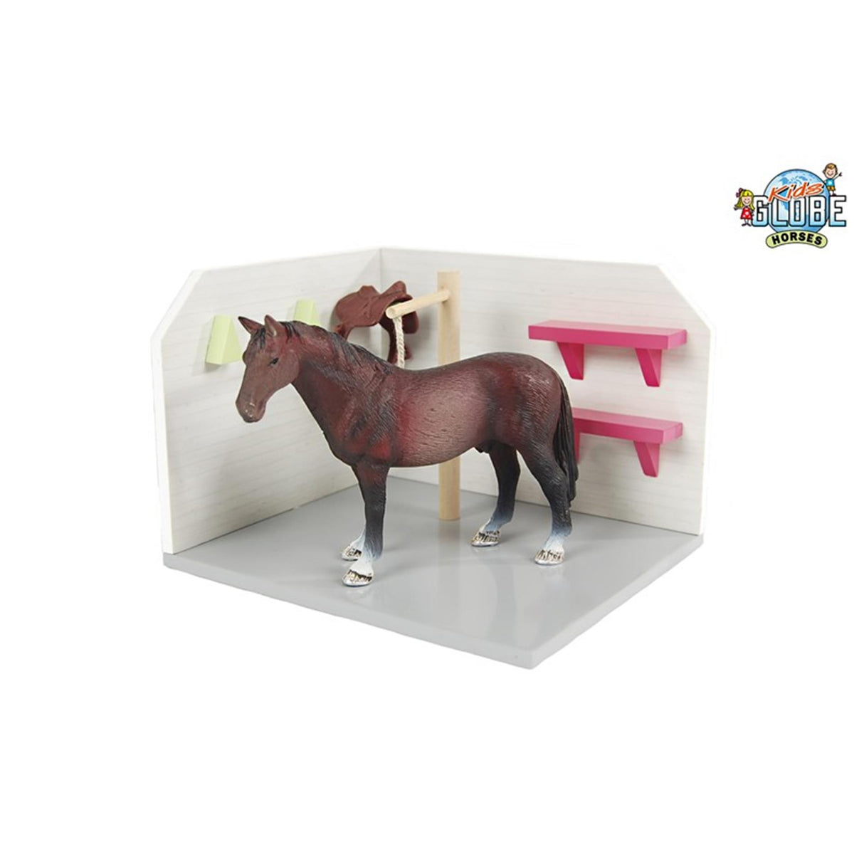 Kids globe paarden wasbox roze