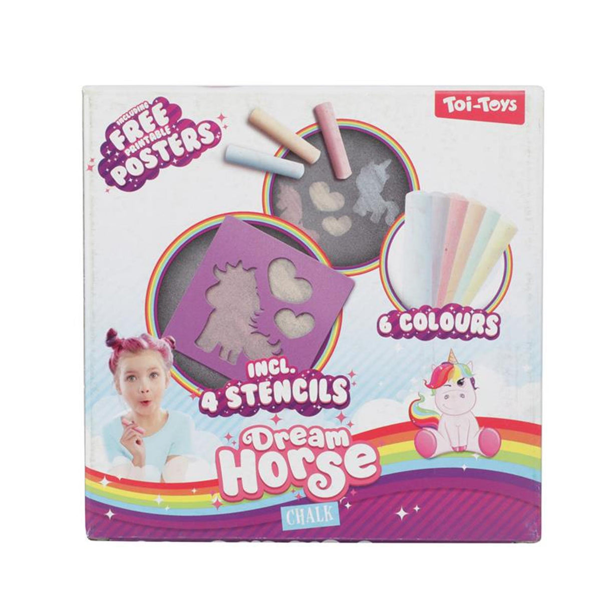 Toi-toys toi toys unicorn stoepkrijt + sjablonen