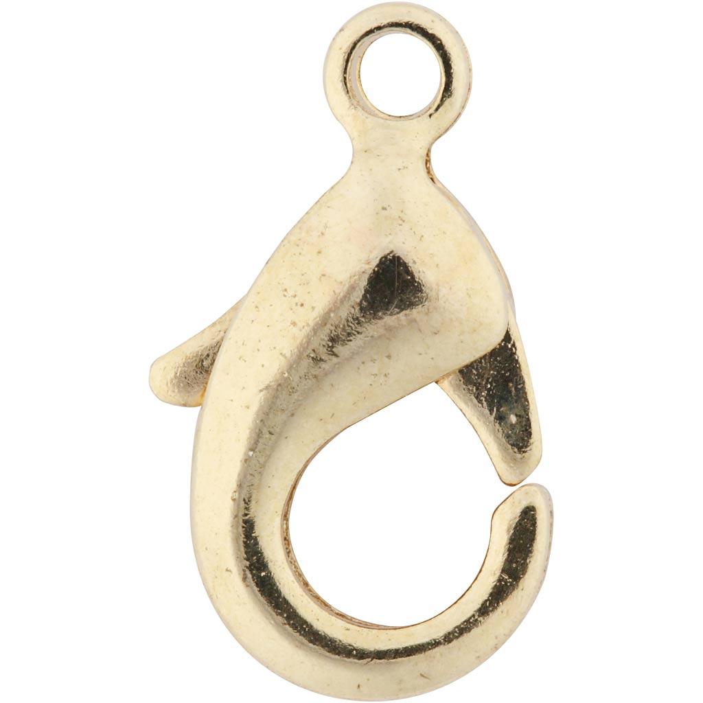 Creativ company carabiners, l: 10.1 mm, gold-plated, 5 pieces 1 box