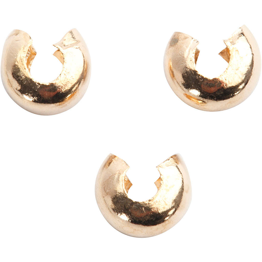 Creativ company metal sleeve, d 5 mm, gold-plated, 50 pieces in a box