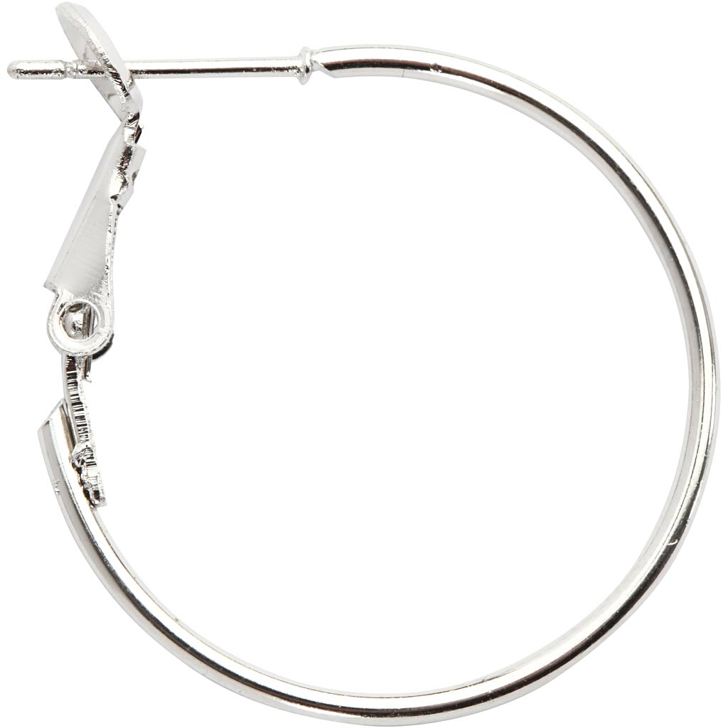 Creativ company earrings, d 25 mm, silver-plated, 8 pieces 1 box