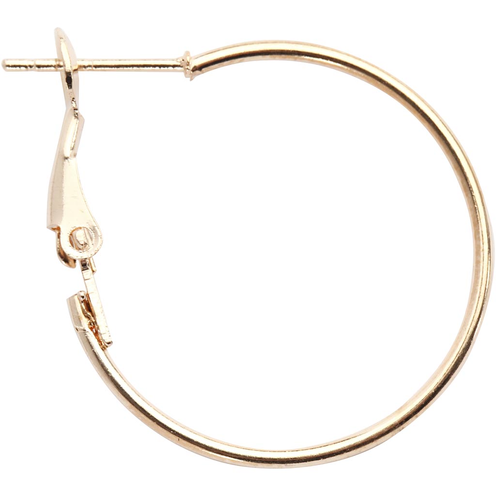 Creativ company earrings, d 25 mm, gold-plated, 8 pieces in a box