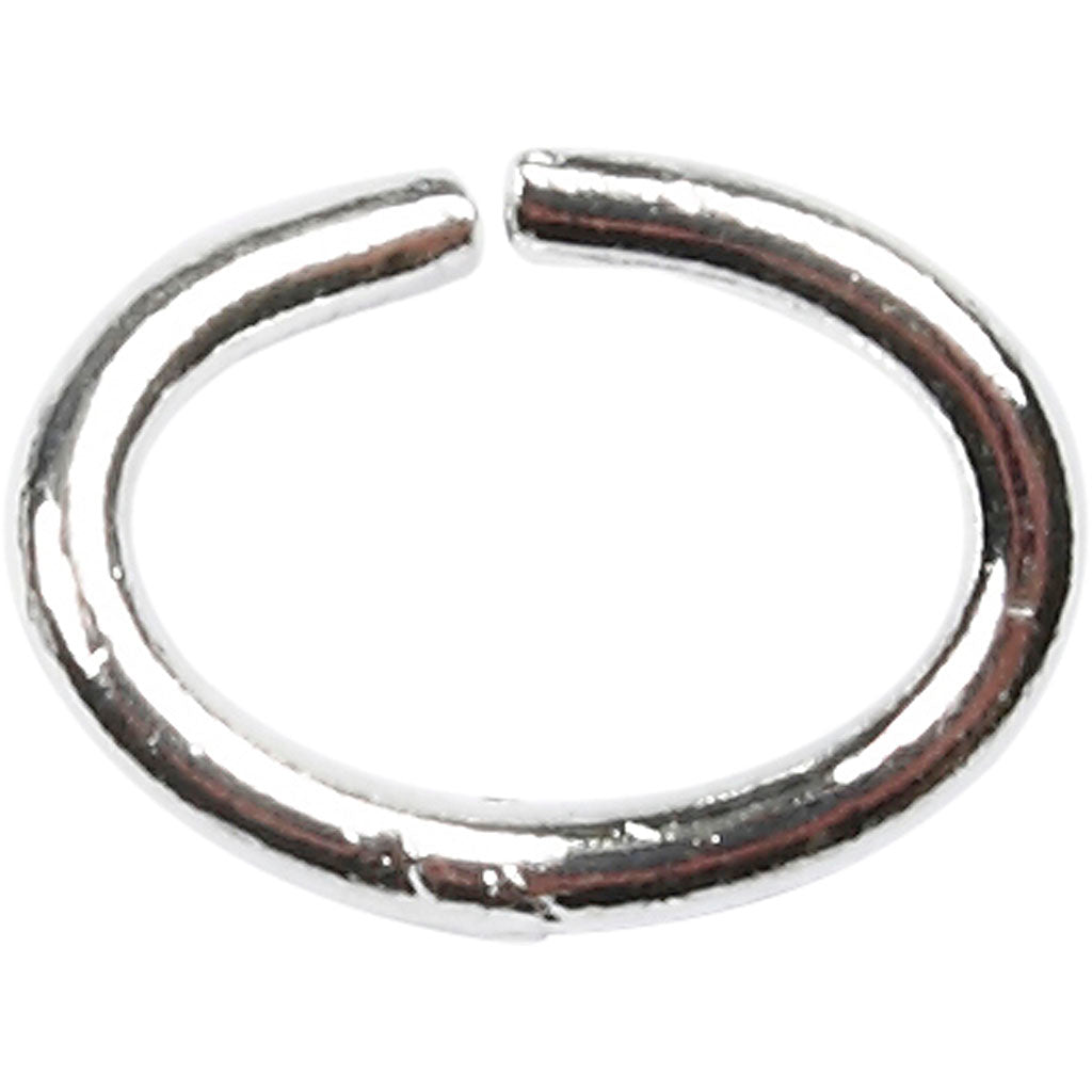 Creativ company ring, oval, thickness 1 mm, silver-plated, 40 pieces in a box